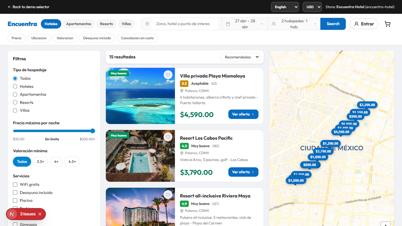 Demo de Encuentra Hotel