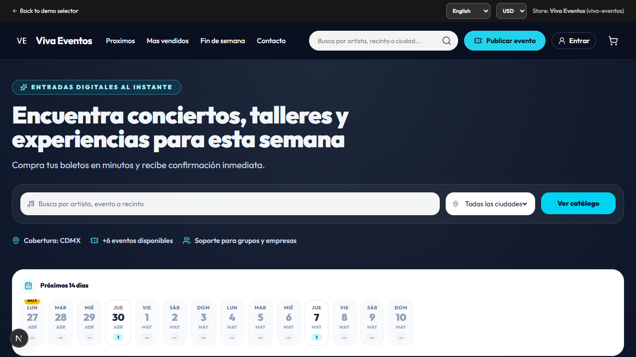 Demo de Viva Eventos